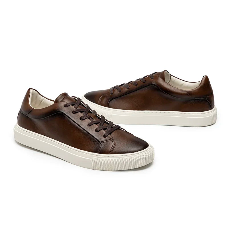 Men's Genuine Leather Flat Sneakers - Premium Sneakers from Craftklart Dropship - Just $85.08! Shop now at Craftklart.store