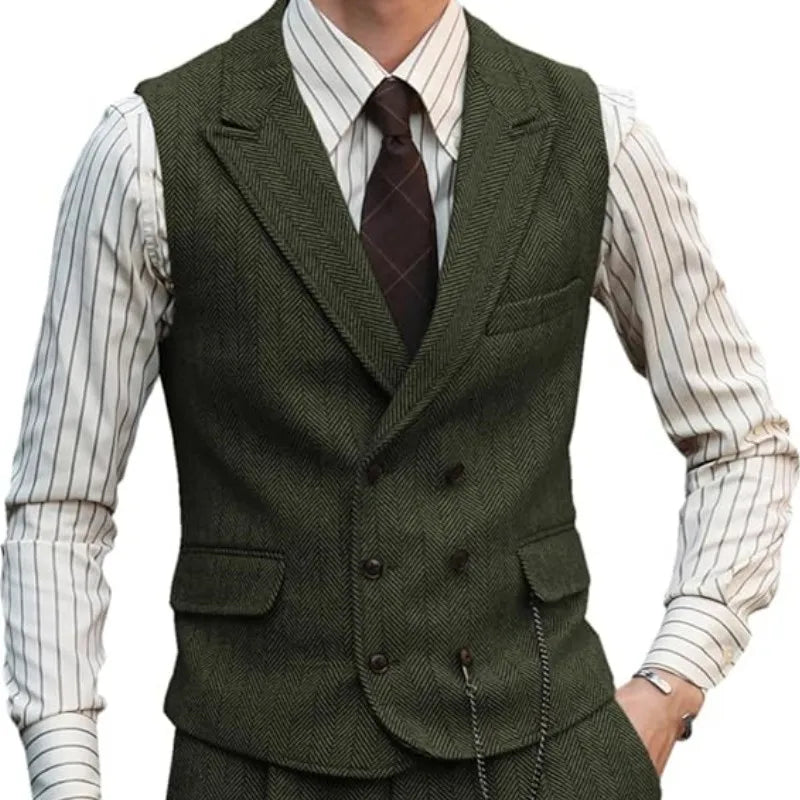 Men Brown Suede Leather Urban Casual Waistcoat