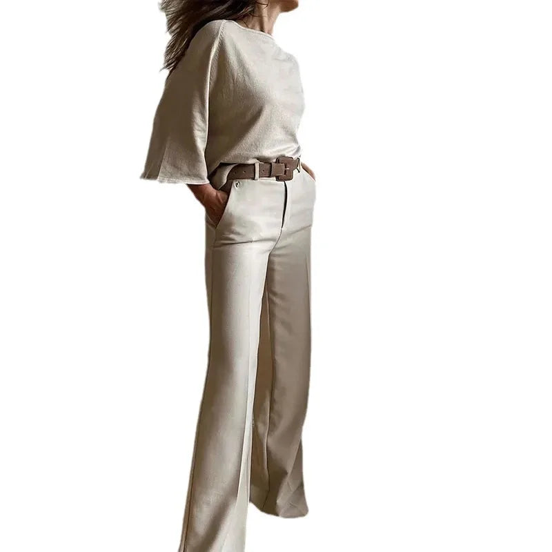 Women Solid Color Bat Sleeve Top & Pants Casual 2 Piece Sets - Premium Sets from Craftklart Dropship - Just $16.95! Shop now at Craftklart.store