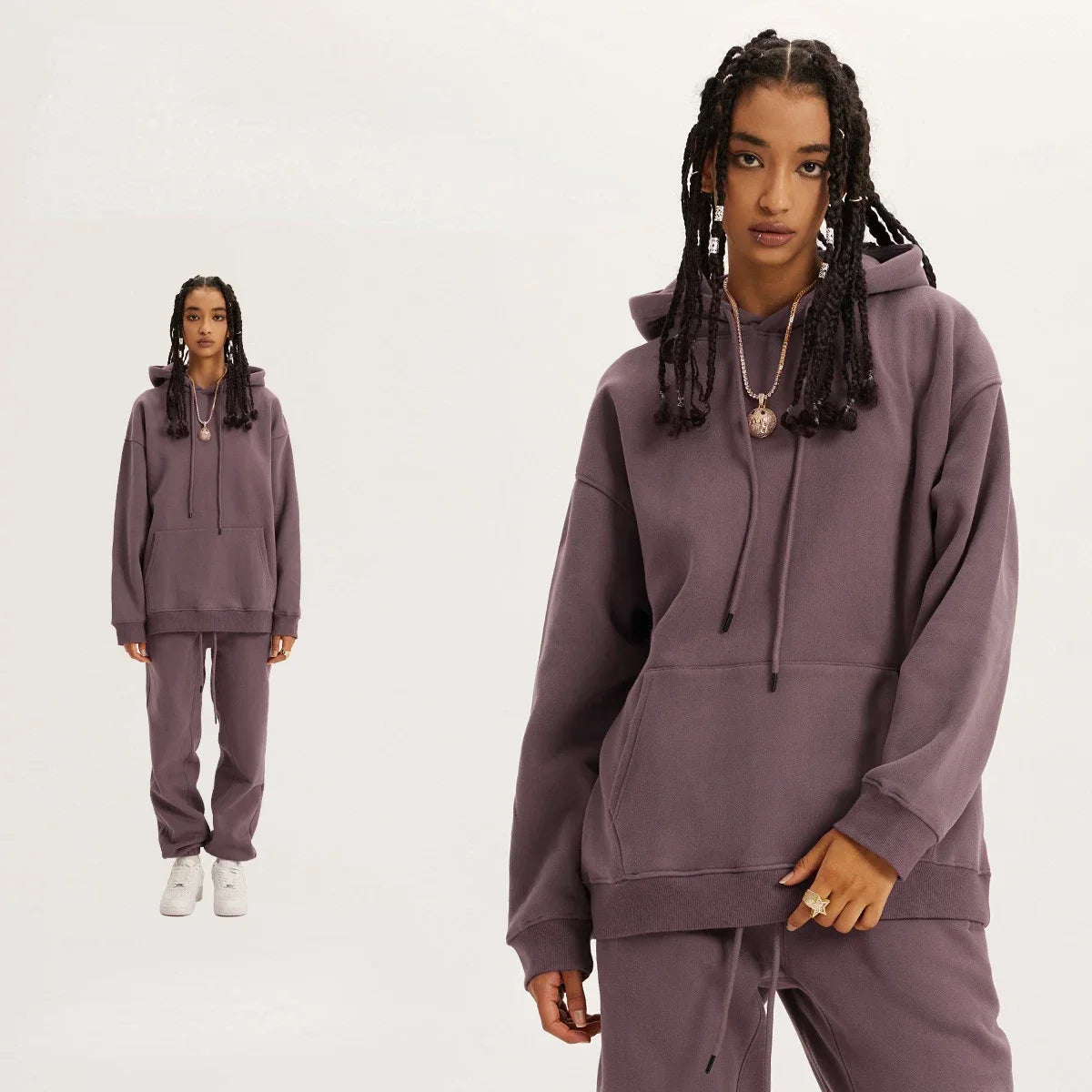 Sumuyoo Fashion Hoodies Set Women Sweatshirt Oversized Hoodies Female Warm Sporty Jacket Solid Color Plush Couple Pullovers - Premium from Craftklart.store - Just $34.69! Shop now at Craftklart.store