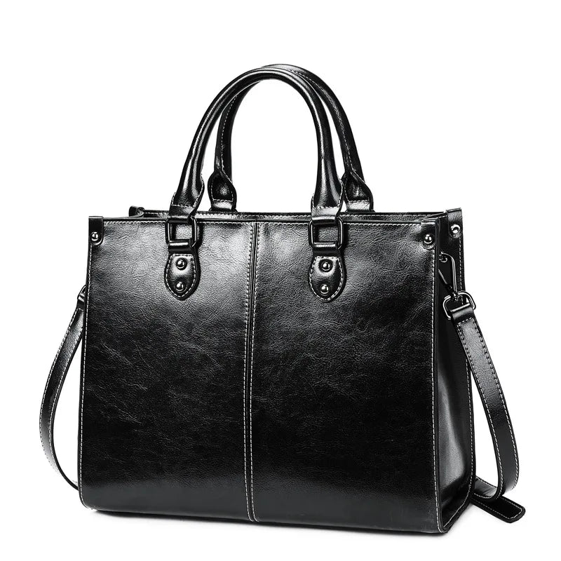 Women's Urban Styled Genuine Leather Top Handle Bag - Craftklart.store