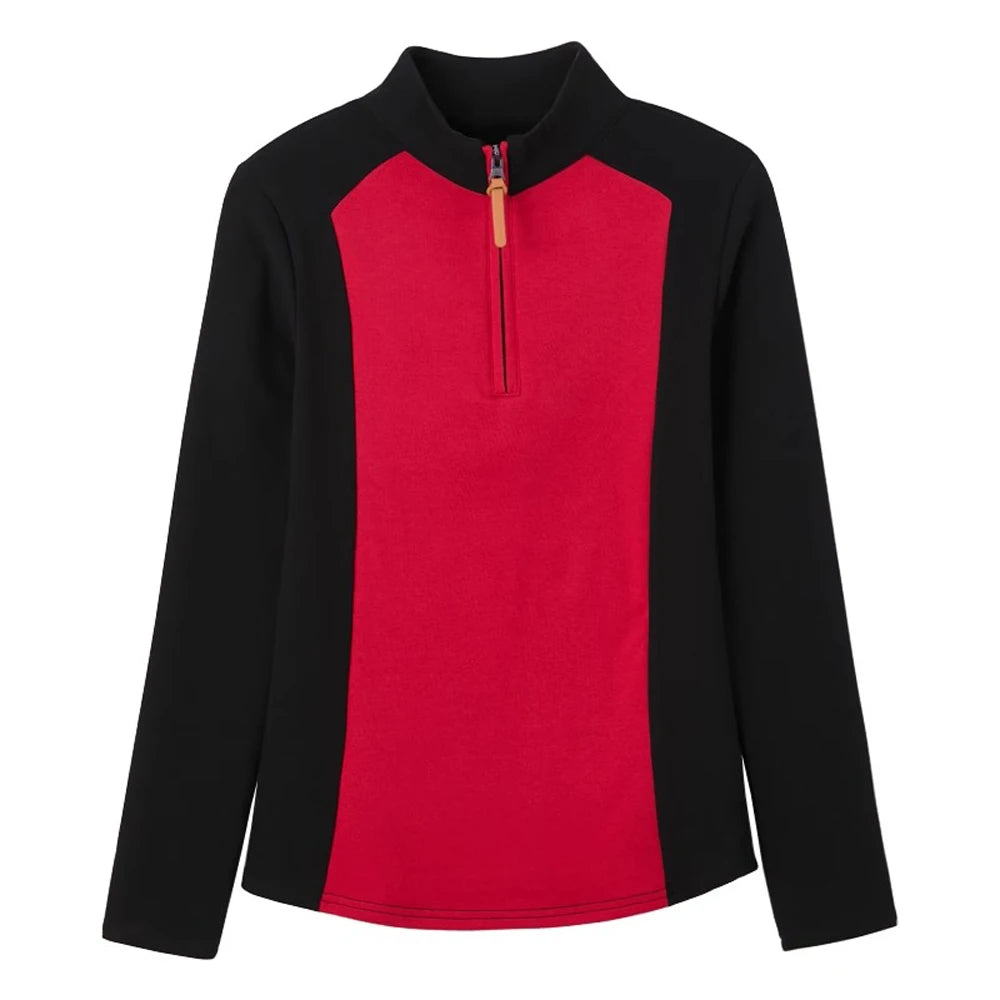 Korean Version High Neck Zipper Long Sleeved T-shirt for Women