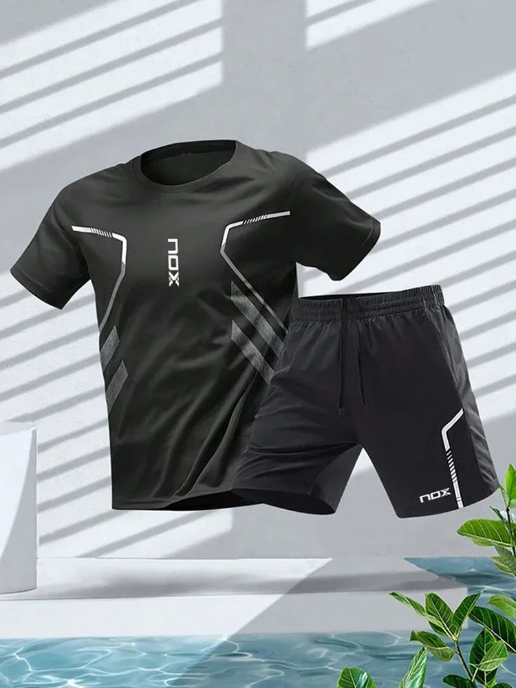 Men's Training Wear Short Sleeve Top & Shorts Breathable - Premium Activwear from Craftklart Dropship - Just $17.21! Shop now at Craftklart.store