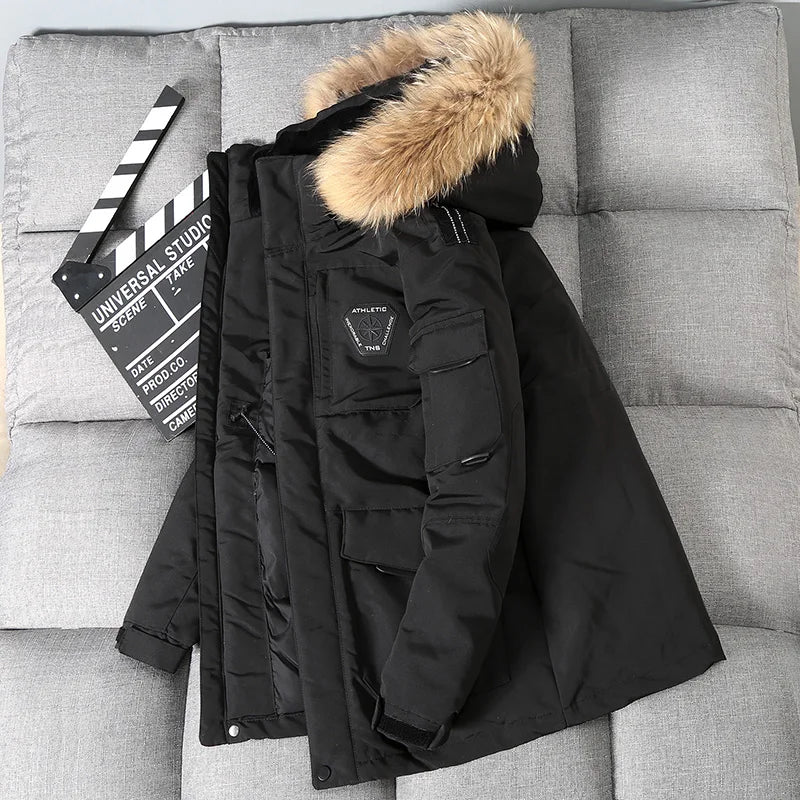 Men Hooded Parka Coat