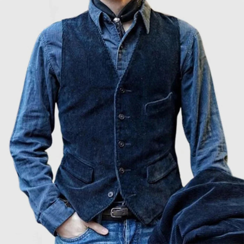 Vintage Corduroy Solid Color Waistcoat - Premium Jackets from Craftklart.store - Just $22.56! Shop now at Craftklart.store