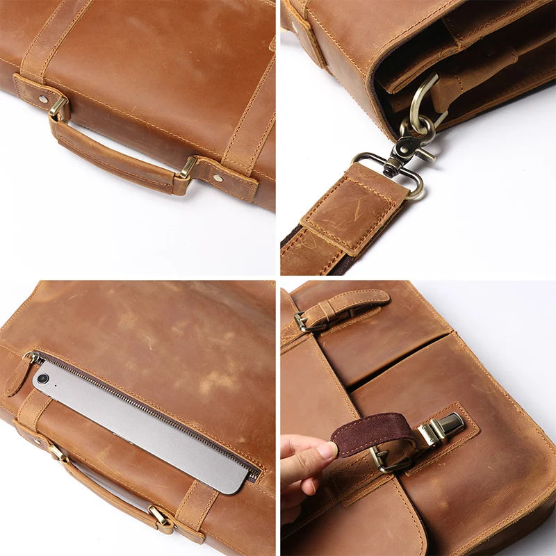 Men's Urban Office Briefcases Genuine Leather - Craftklart.store