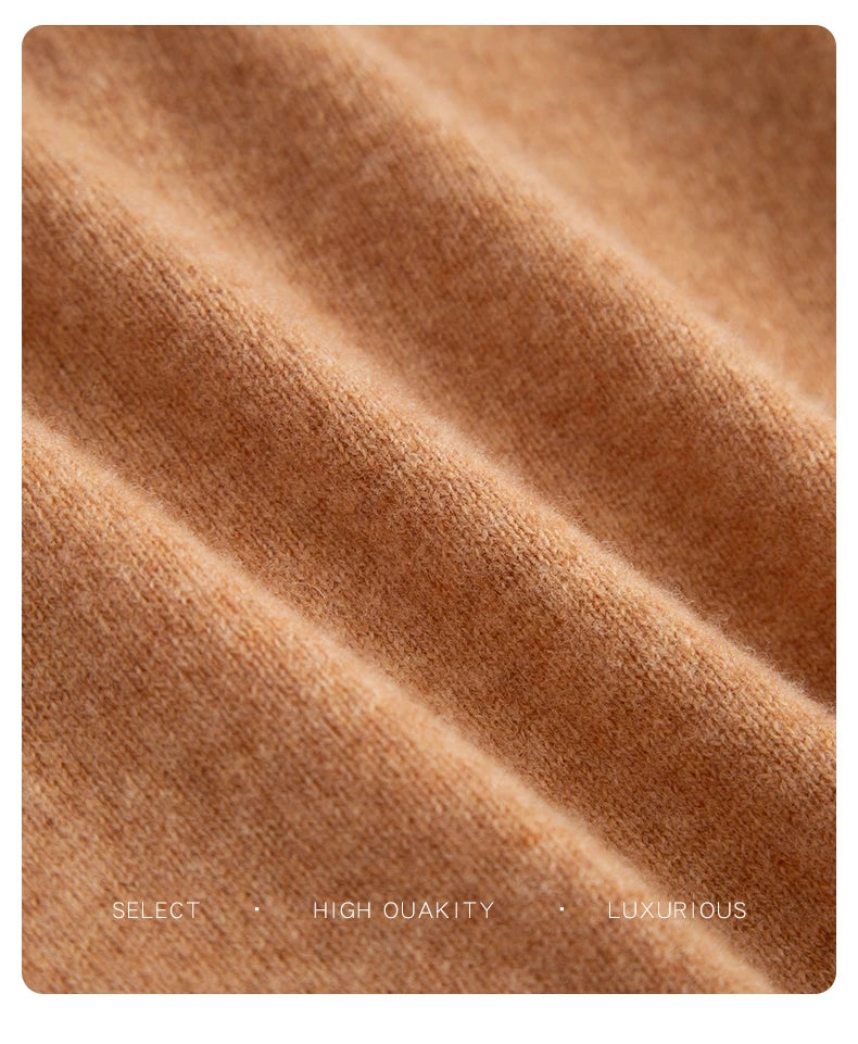 New Fashion Men's 100% Wool Pullover Half-high Collar Sweater - Craftklart.store