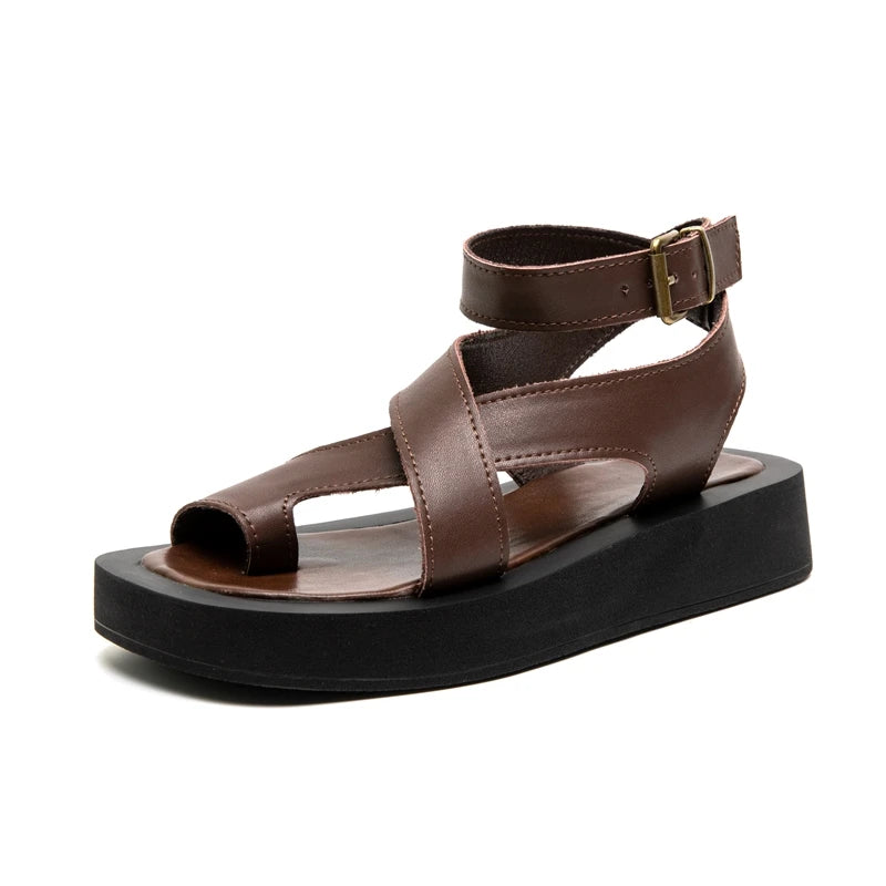 Women Genuine Leather 2025 Summer New Clip Toe Sandals - Premium Sandels from Craftklart Dropship - Just $38.99! Shop now at Craftklart.store