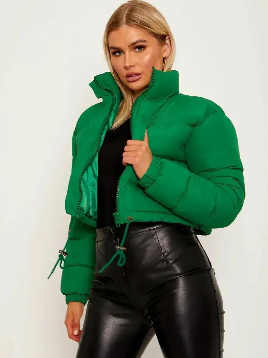 Winter Parkas Outwear Casual Down Cotton Coat Zipper Trend Bread Coat Women Long Sleeve Keep Warm Fashion Short Parkas Jackets