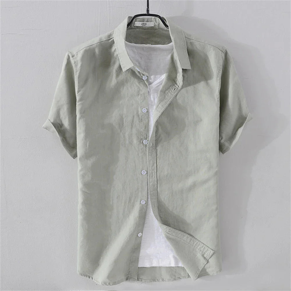 Men's Short Sleeve Breathable Cotton Casual Shirt - Premium Shirt from Craftklart.store - Just $20.53! Shop now at Craftklart.store