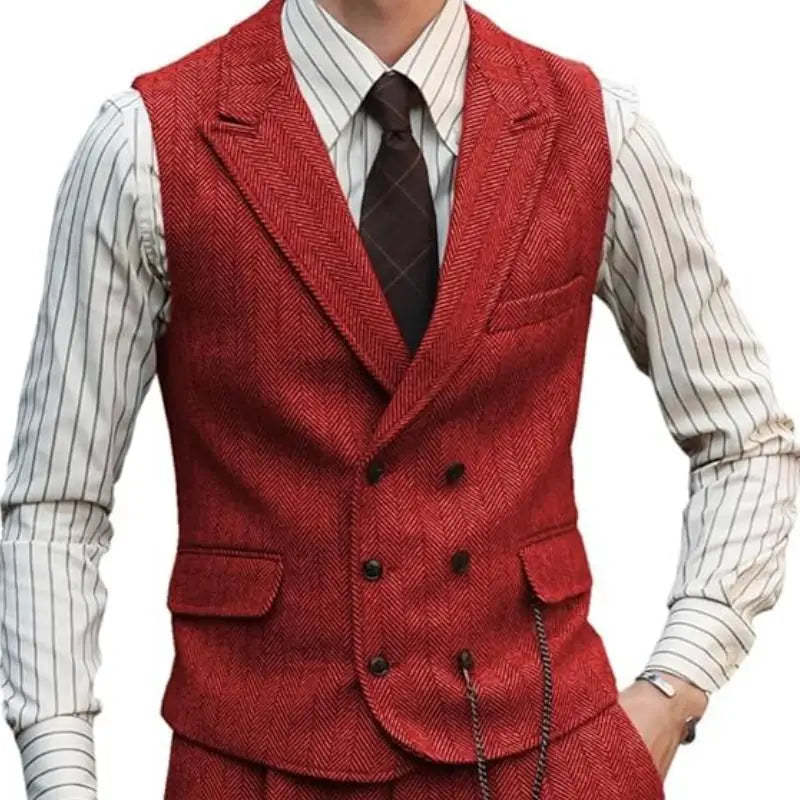 Men Brown Suede Leather Urban Casual Waistcoat