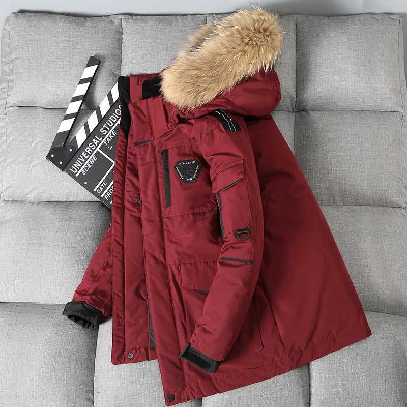 Men Hooded Parka Coat