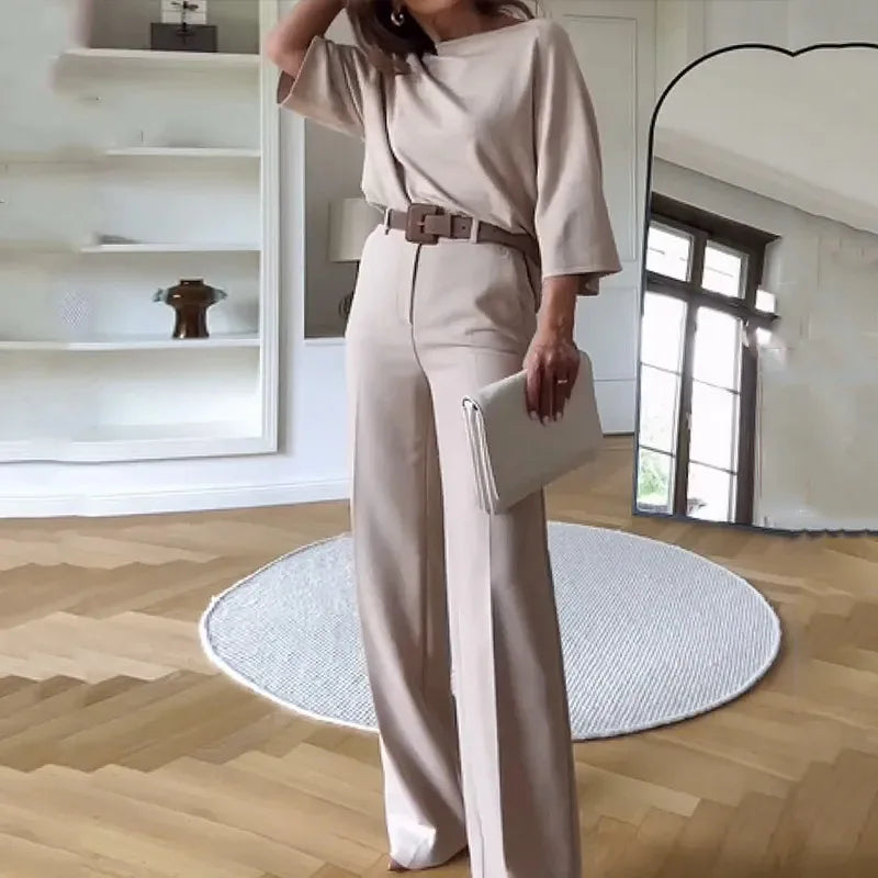 Women Solid Color Bat Sleeve Top & Pants Casual 2 Piece Sets - Premium Sets from Craftklart Dropship - Just $16.95! Shop now at Craftklart.store