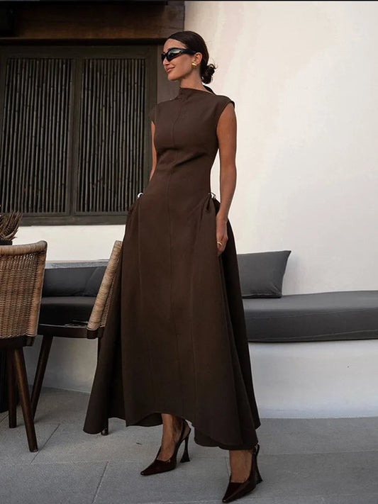 Irregular Hem Patchwork O Collar Evening Dresses - Premium Dresses from Craftklart.store - Just $22! Shop now at Craftklart.store