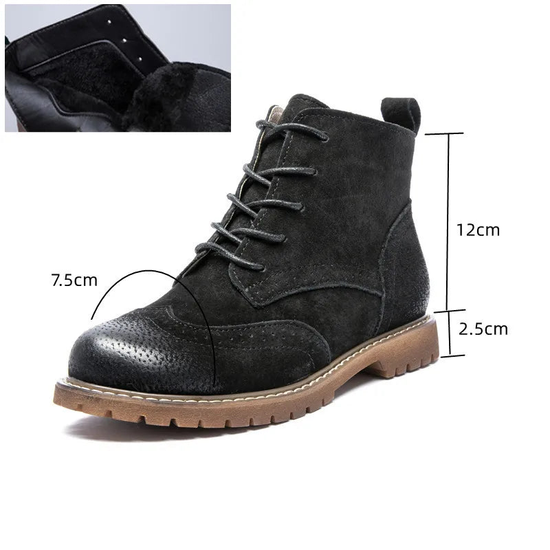 British Lace Up Urban Girl Women Ankle Boots