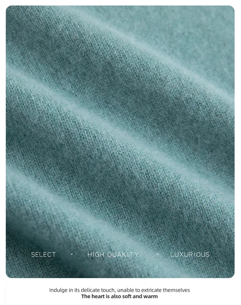 New Fashion Men's 100% Wool Pullover Half-high Collar Sweater - Craftklart.store