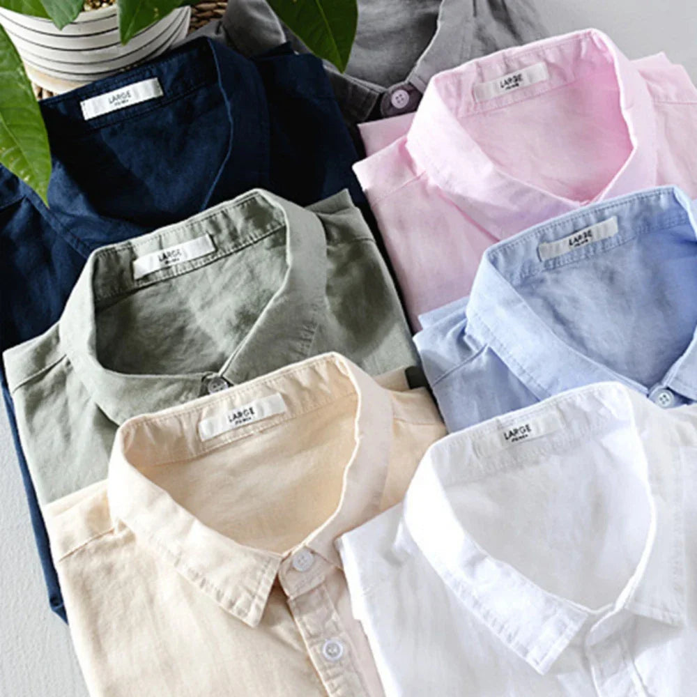 Men's Short Sleeve Breathable Cotton Casual Shirt - Premium Shirt from Craftklart.store - Just $20.53! Shop now at Craftklart.store