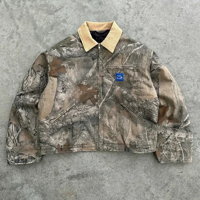 Women's Akimbo Camouflage Leaf Loose Streetwear Set