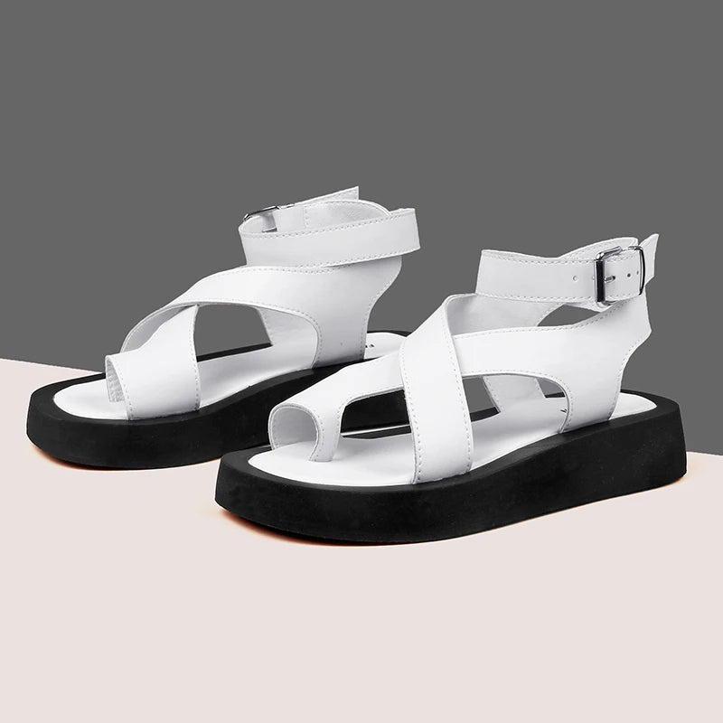 Women Genuine Leather 2025 Summer New Clip Toe Sandals - Premium Sandels from Craftklart Dropship - Just $38.99! Shop now at Craftklart.store