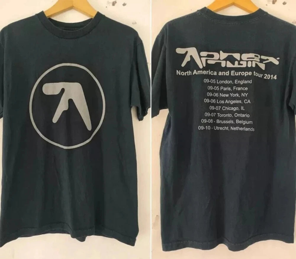 Aphex Twin Big Face: Basic Black Double-sided T-shirt