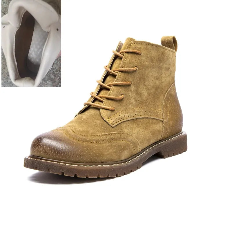 British Lace Up Urban Girl Women Ankle Boots