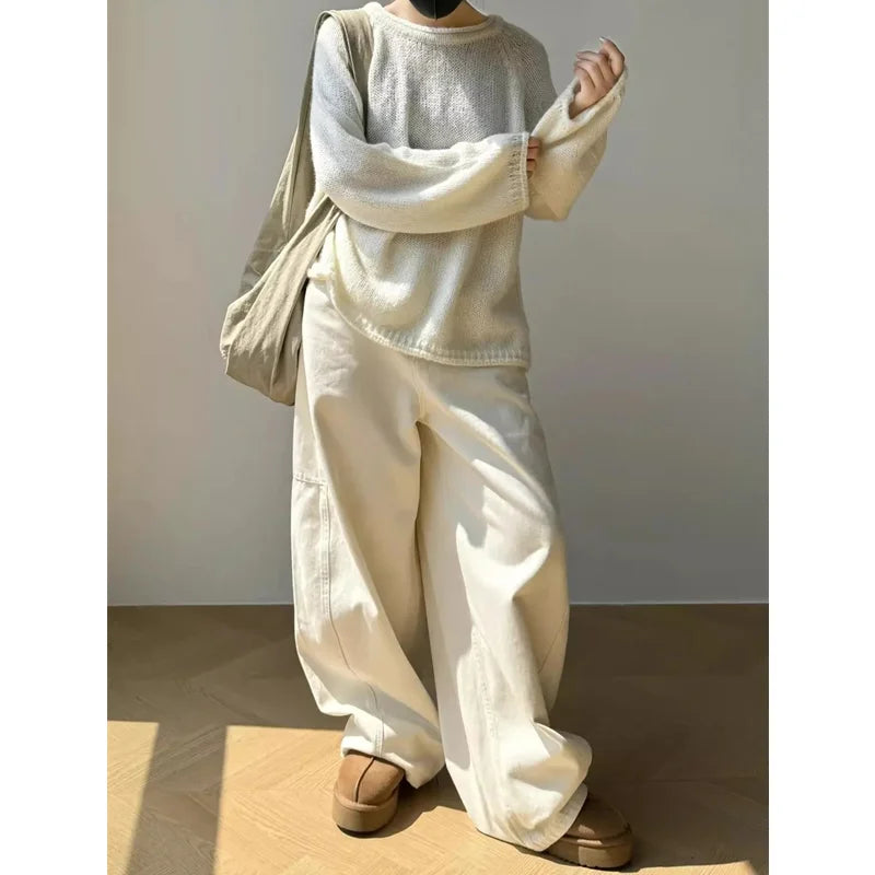 Women Y2K Hip Hop Off White Vintage High Waisted Jeans - Premium Jeans from Craftklart Dropship - Just $33.21! Shop now at Craftklart.store