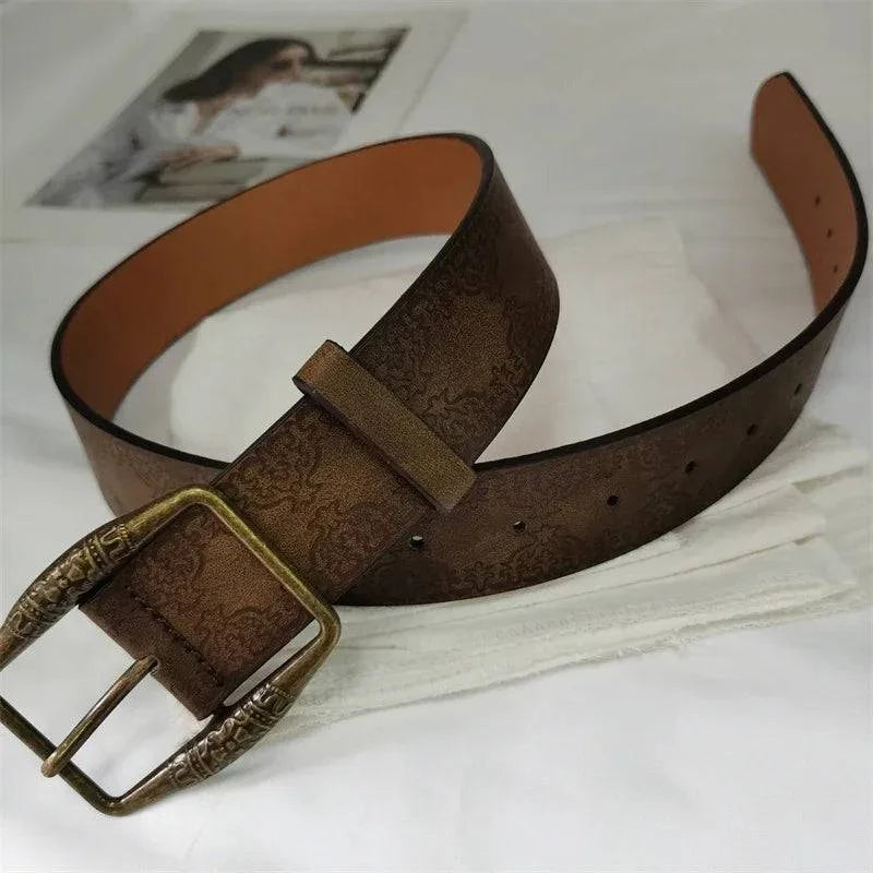 Women's Retro Y2K Pu Leather Pin BuCKLe Belt | Minimalist Streetwear | Craftklart