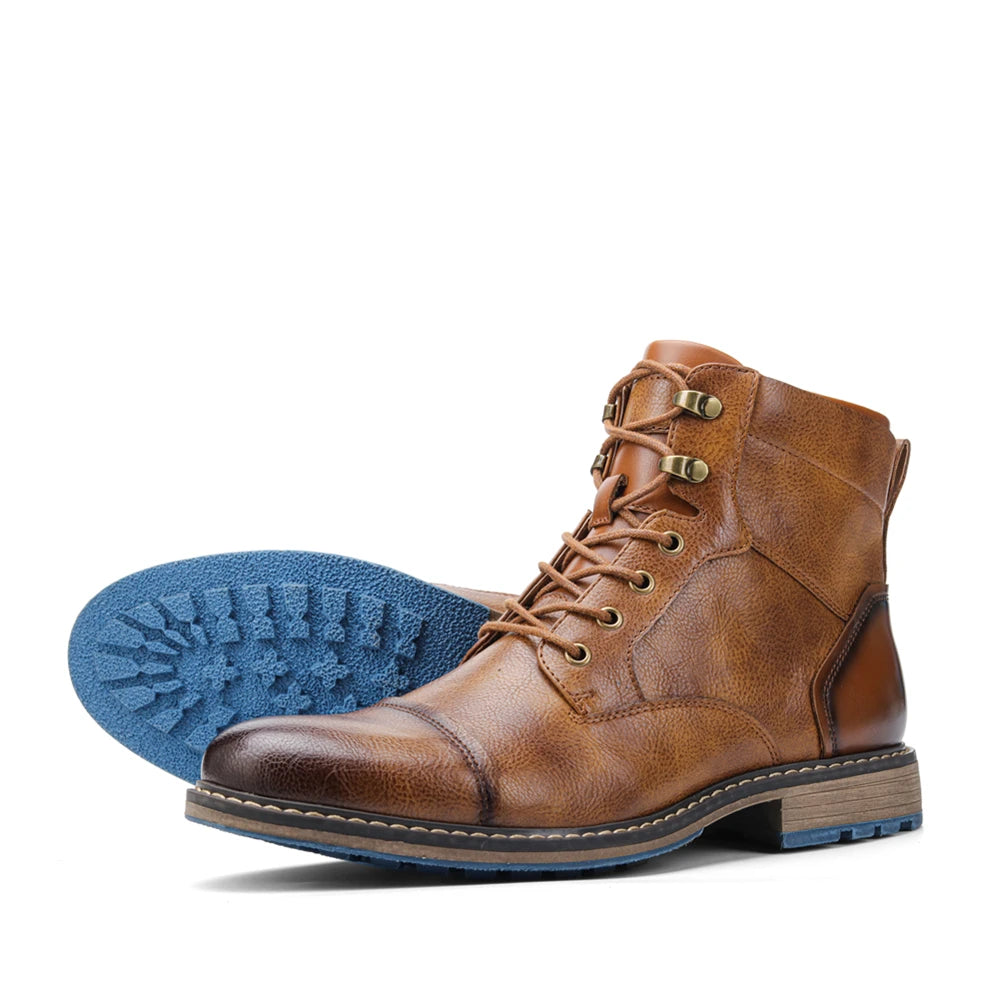 Men Urban Retro Streetwear Leather Boots - Craftklart.store
