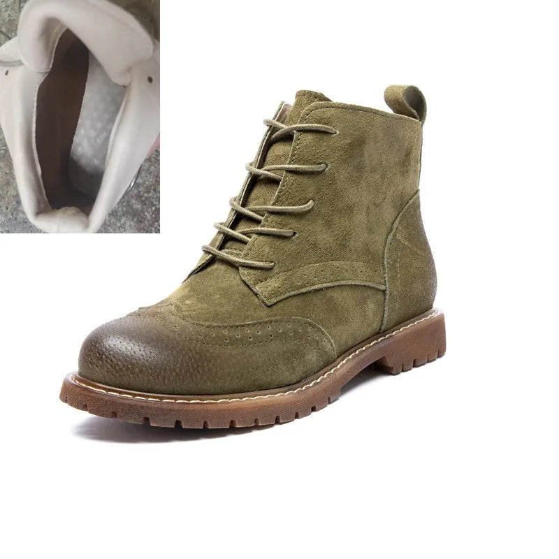 British Lace Up Urban Girl Women Ankle Boots