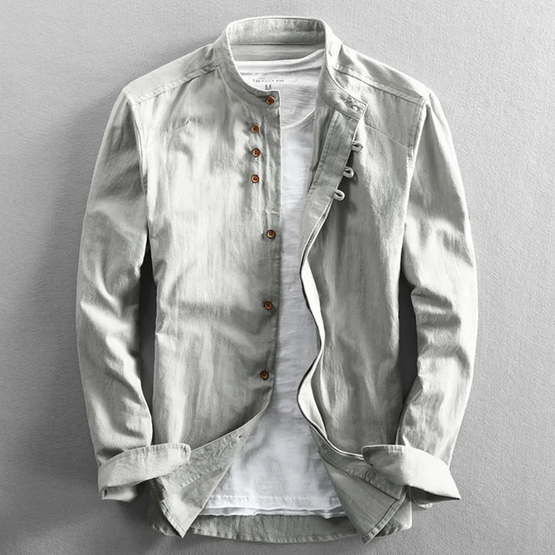 Classic Japan Style Men's Linen Cotton Shirt - Premium Shirt from Craftklart Dropship - Just $28.28! Shop now at Craftklart.store