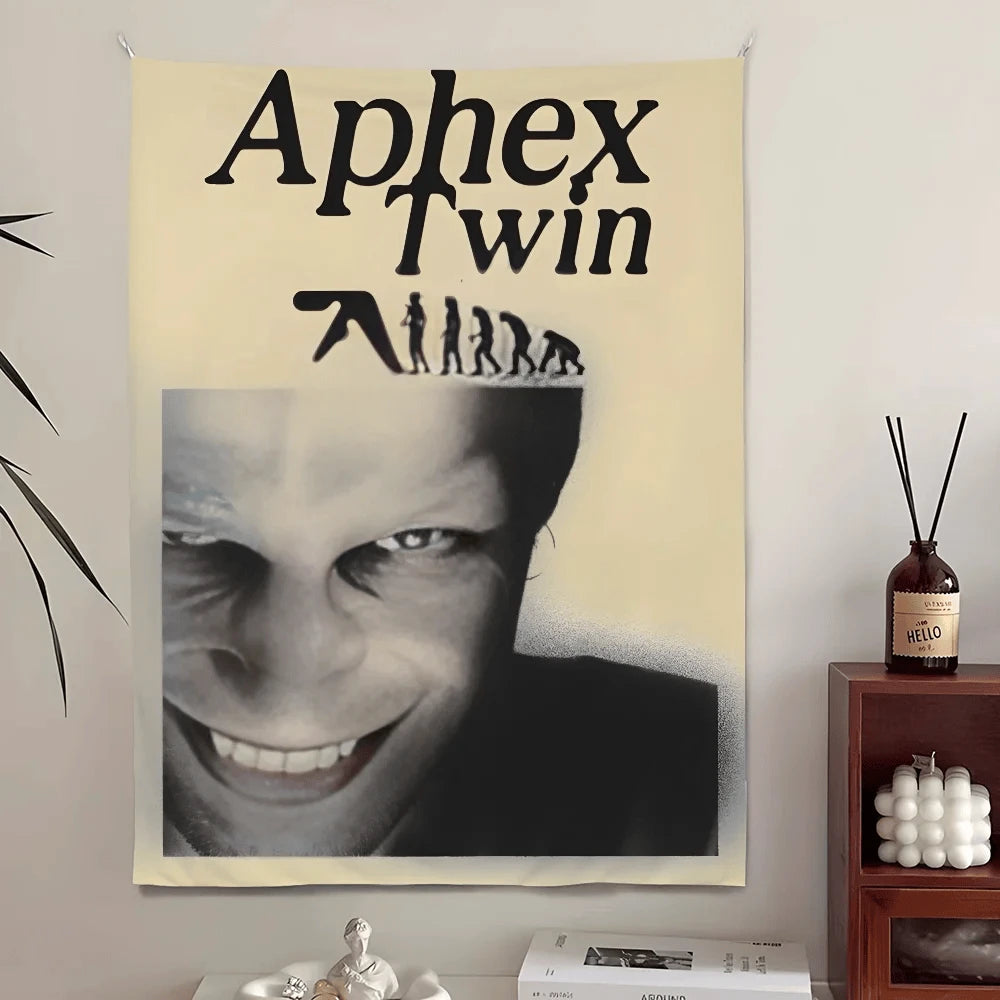 Apha Twin themed wall art decoration banner featuring vibrant, detailed artwork for themed interior decor.