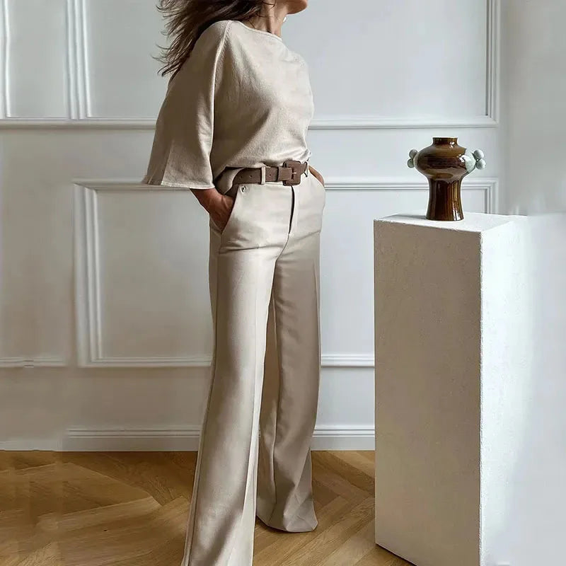 Women Solid Color Bat Sleeve Top & Pants Casual 2 Piece Sets - Premium Sets from Craftklart Dropship - Just $16.95! Shop now at Craftklart.store
