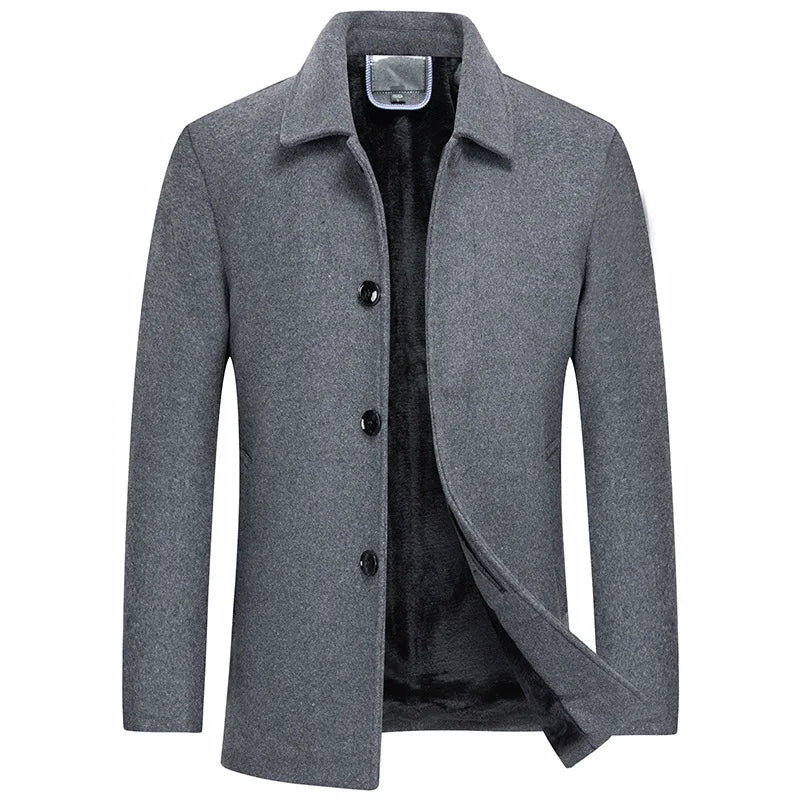 Men's Woolen Autumn Winter Men Wool Trench Jackets