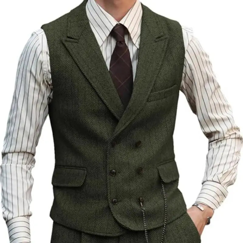 Men Brown Suede Leather Urban Casual Waistcoat