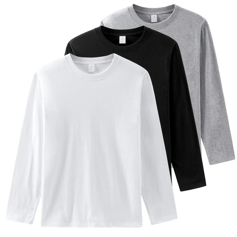 Cotton 100% Long-sleeved Men's T Shirt