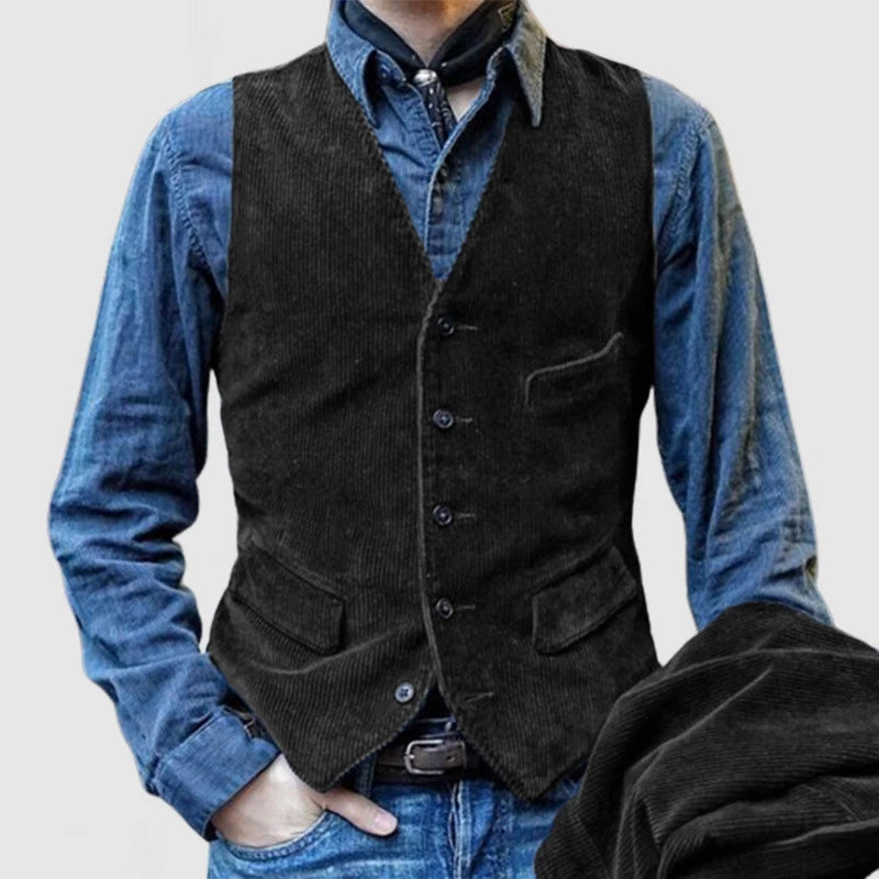 Vintage Corduroy Solid Color Waistcoat - Premium Jackets from Craftklart.store - Just $22.56! Shop now at Craftklart.store