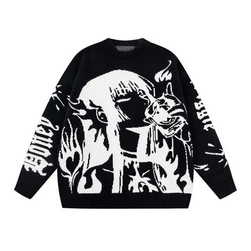 Women Knitwear Anime Loose Oversize Sweater