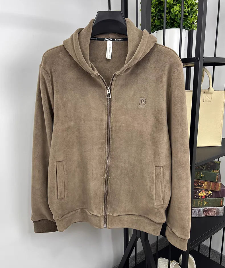 Korean Urban Streetwear Embossed Men's Hoodie