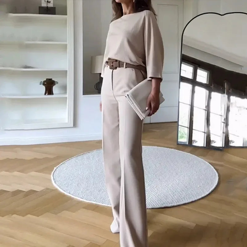Women Solid Color Bat Sleeve Top & Pants Casual 2 Piece Sets - Premium Sets from Craftklart Dropship - Just $16.95! Shop now at Craftklart.store