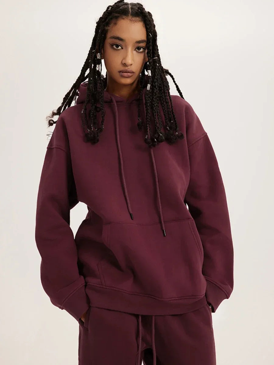 Sumuyoo Fashion Hoodies Set Women Sweatshirt Oversized Hoodies Female Warm Sporty Jacket Solid Color Plush Couple Pullovers - Premium from Craftklart.store - Just $34.69! Shop now at Craftklart.store