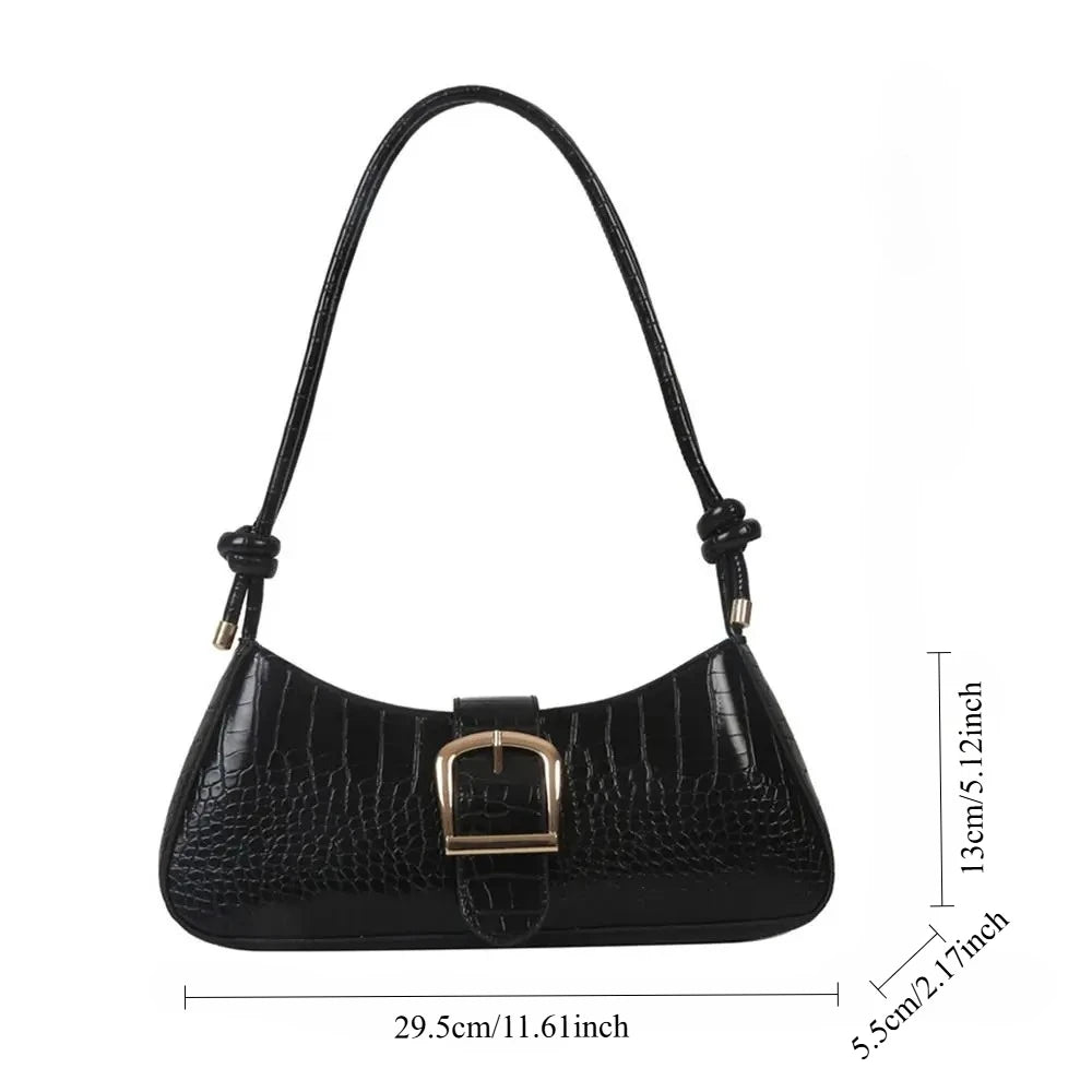 Women Stylish PU Leather Lady Sling Armpit Bag
