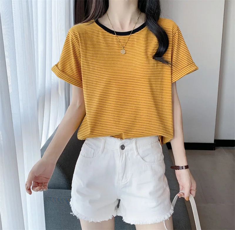 Women Korean Loose Sumer Tops - Premium T-Shirt from Craftklart.store - Just $3.99! Shop now at Craftklart.store