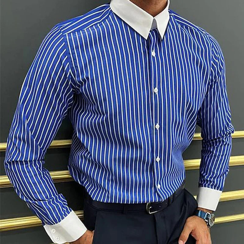 Men's Urban Vintage Striped Print Shirts