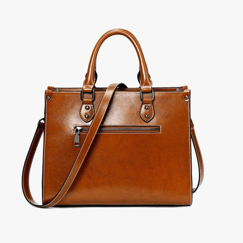 Women's Urban Styled Genuine Leather Top Handle Bag - Craftklart.store