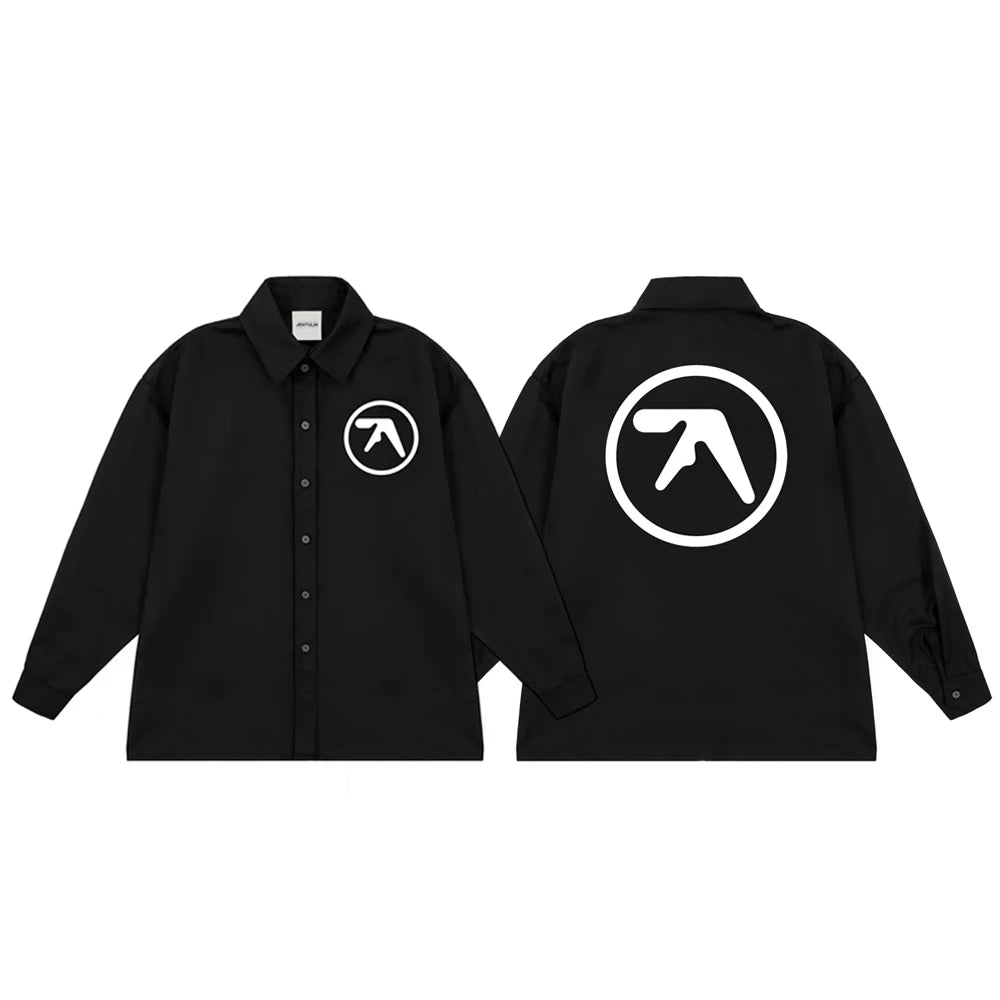 Men's Urban Inspired Aphex Twin Graphic Oversize Korean Streetwear Shirt