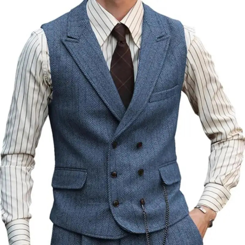 Men Brown Suede Leather Urban Casual Waistcoat