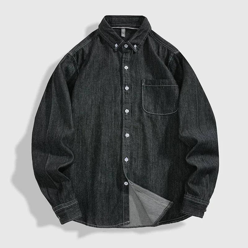 Cotton urban oversize men's street style shirt by Craftklart Dropship, showing the relaxed fit and casual design in olive green.