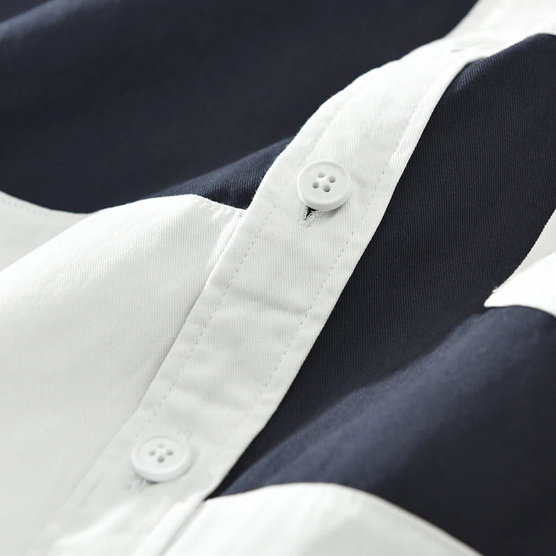 Cotton Casual Patchwork Shirts for Men - Premium Shirt from Craftklart.store - Just $31.01! Shop now at Craftklart.store