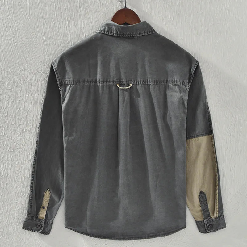 Contrast Color Patchwork Men's Cargo Shirt - Premium Shirt from Craftklart Dropship - Just $29.63! Shop now at Craftklart.store