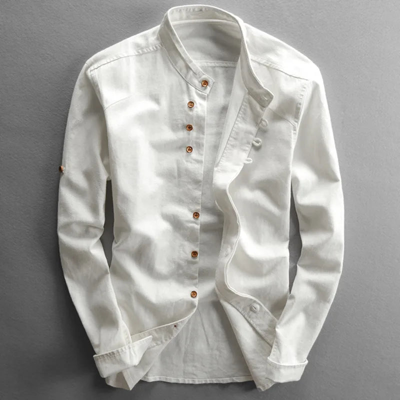 Classic Japan Style Men's Linen Cotton Shirt - Premium Shirt from Craftklart Dropship - Just $28.28! Shop now at Craftklart.store